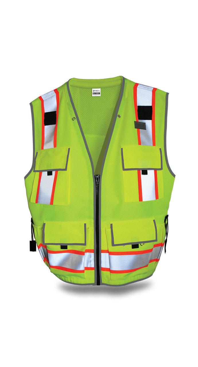 SitePro Surveyor's Safety Vest Lime, CLASS 2 23-750-FL