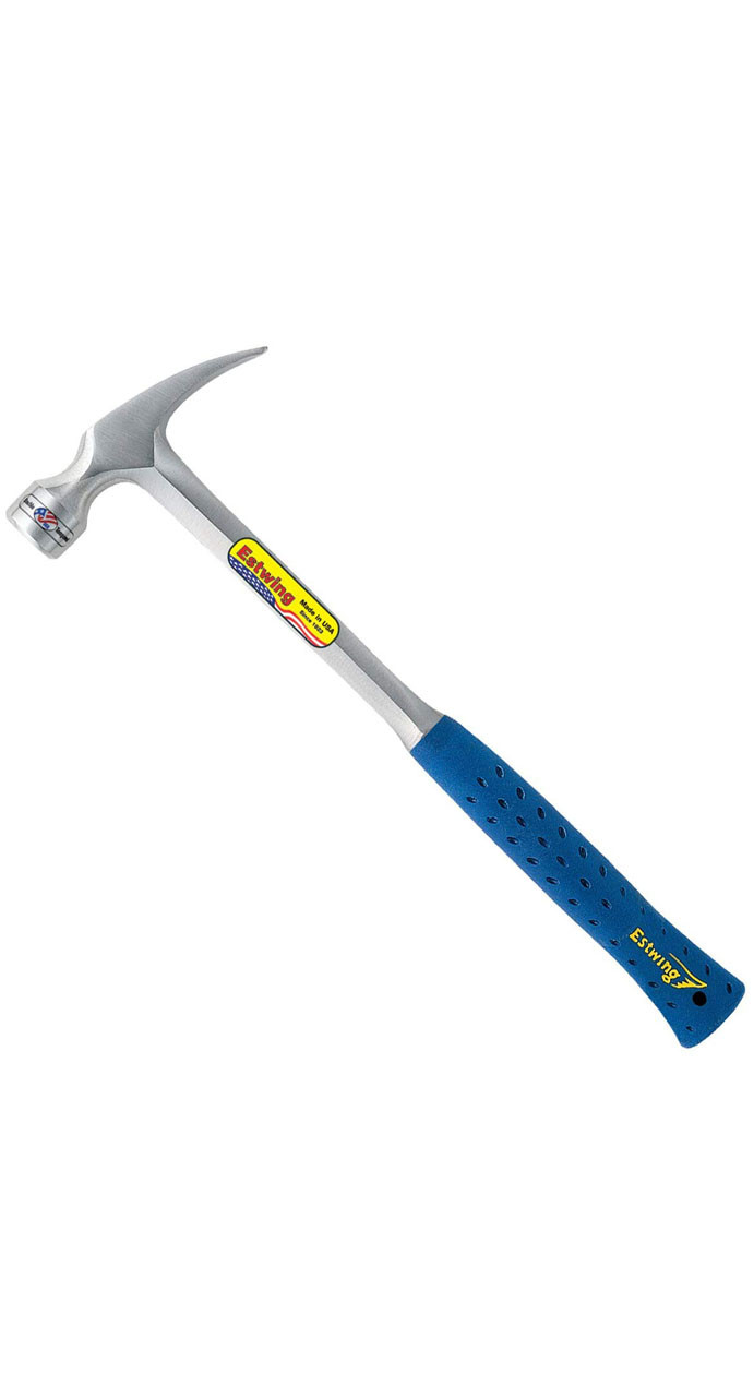 Estwing Framing Hammer - 28 oz Long Handle Straight Rip Claw with Smooth Face & Shock Reduction Grip - E3-30S