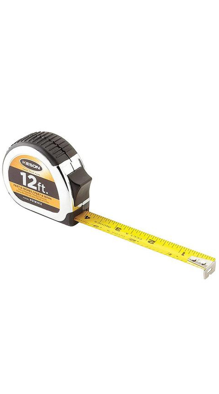 Keson 12ft. Standard Measuring Tape Feet & Inches / Feet & 10ths