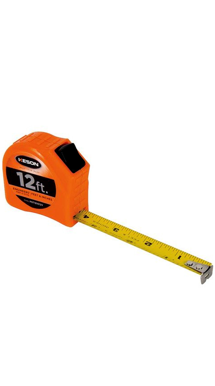 Keson Pocket Tape PGT181012V 12 ft 10ths & 100ths, In. & Ft.