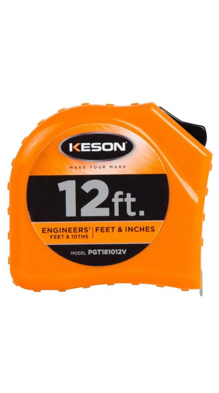 Keson Pocket Tape PGT181012V 12 ft 10ths & 100ths, In. & Ft.