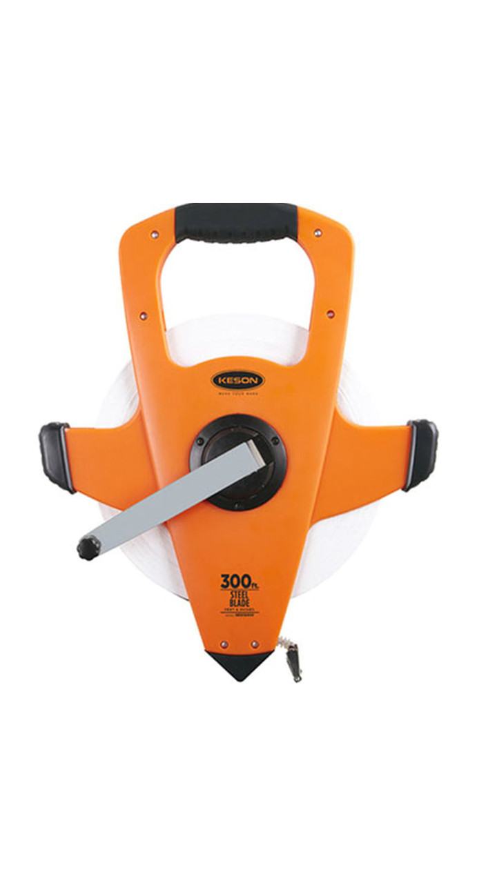 Keson NRS Series 330'/100m Steel Blade Measuring Tape with Speed Rewind with Hook End - NRS18M330